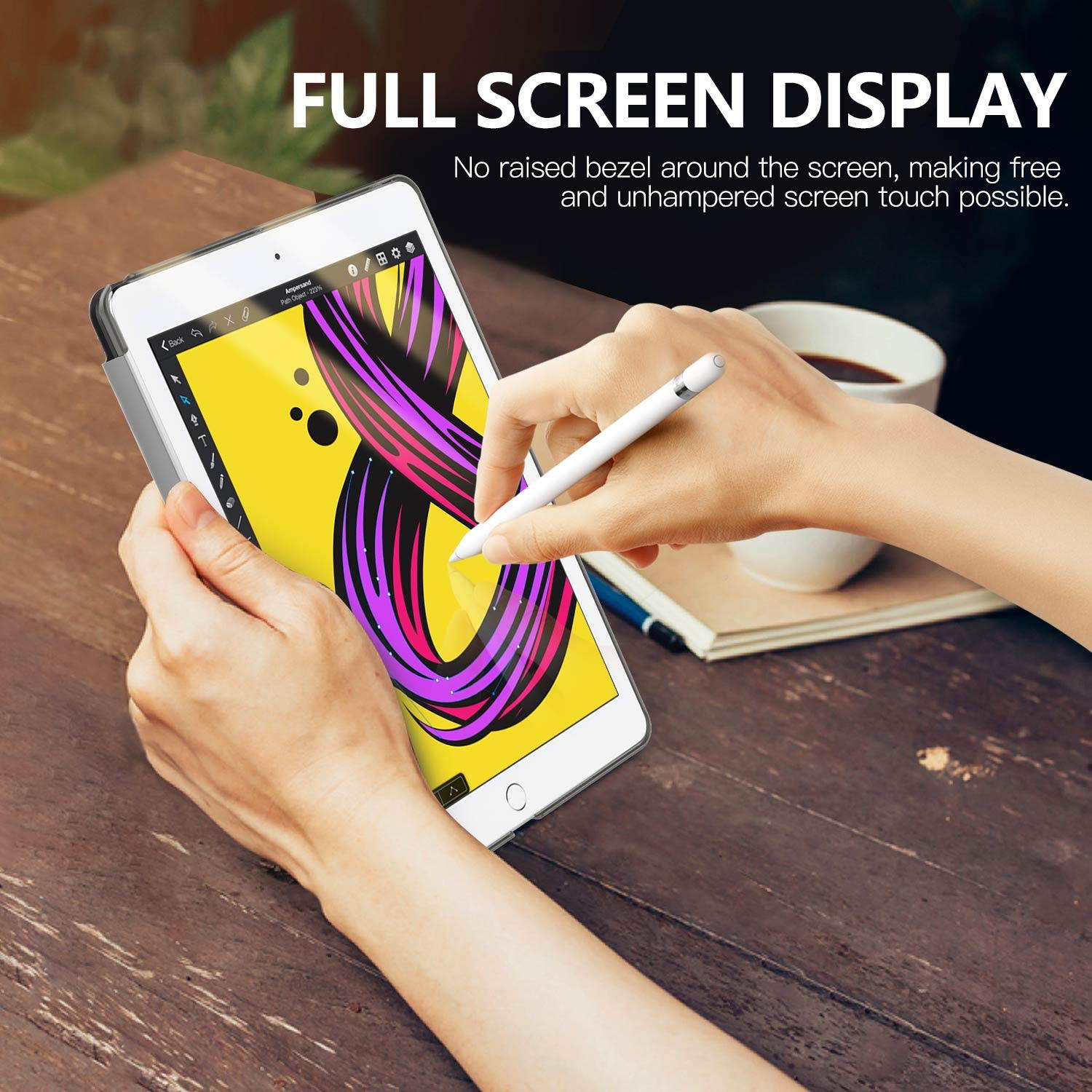 MoKo Case Fit New iPad Air (3rd Generation) 10.5" 2019, Slim Lightweight Smart Shell Stand Cover with Translucent Frosted Back Protector Fit iPad Air 3 2019 - Space Gray (with Auto Wake/Sleep)