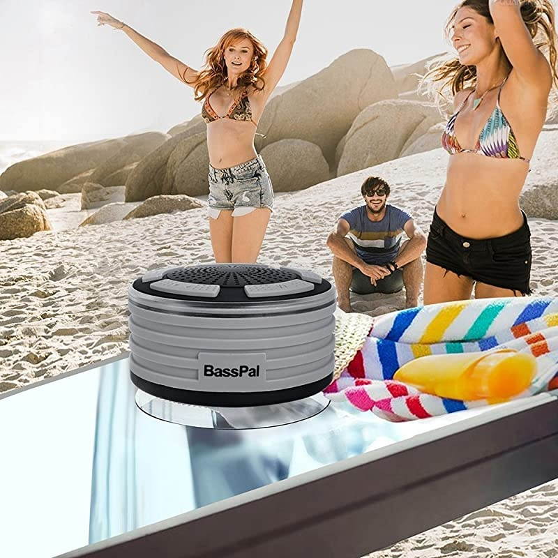 Shower Radios IPX7 Waterproof Portable Wireless Bluetooth Speaker with LED Mood Lights Super Bass HD Sound Shower Pool Beach KitchenampOutdoor