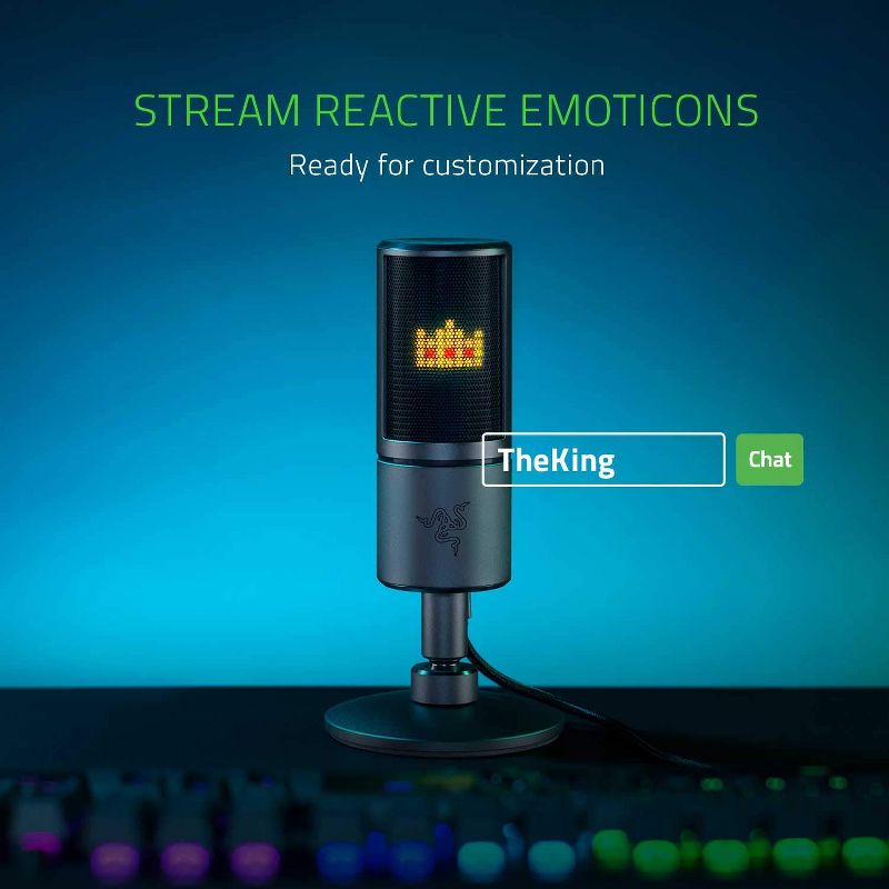 Razer Seiren Emote USB Microphone for Streaming - 8-bit Emoticon LED Display
