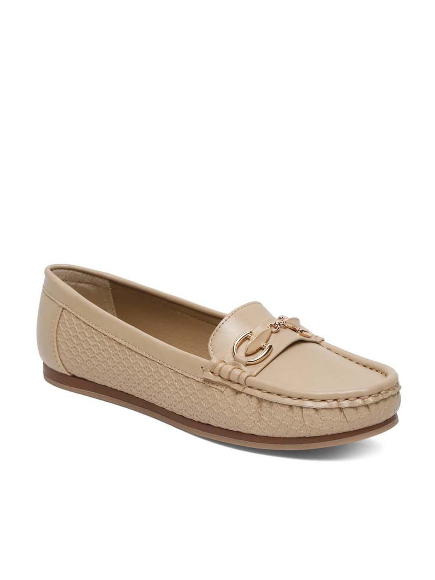 Flat N Heels Women's Beige Casual Loafers