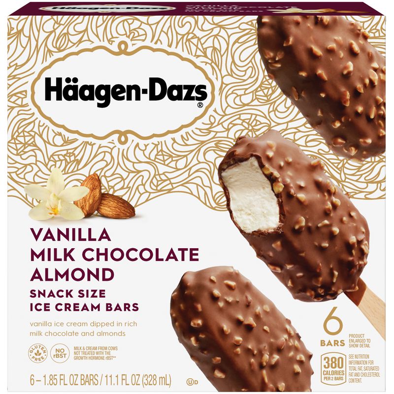 Haagen-Dazs Vanilla Milk Chocolate Almond Frozen Bars - 11.1 fl oz