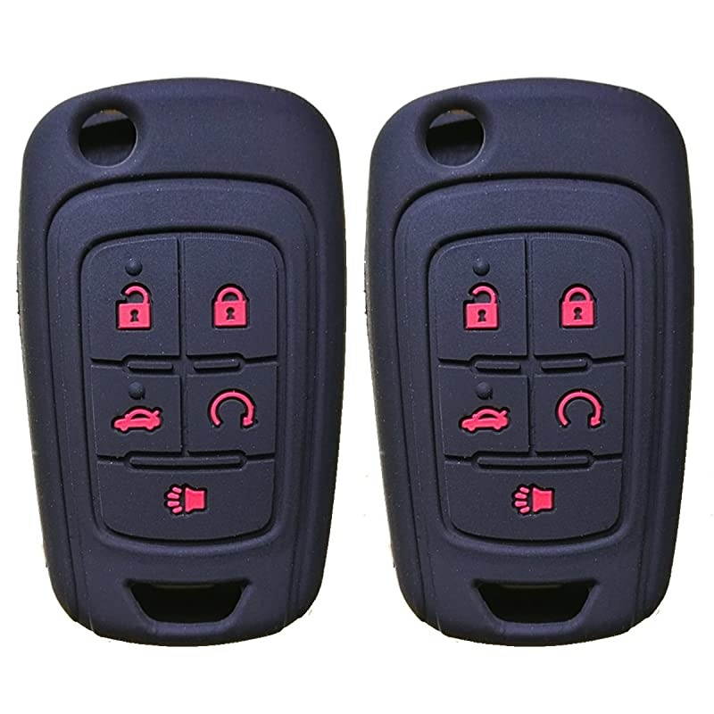 2Pcs  Silicone Flip Key Fob Remote Cover Case Skin Keyless Jacket Holder Protector for Chevrolet Equinox Camaro Cruze Malibu Sonic Volt Park