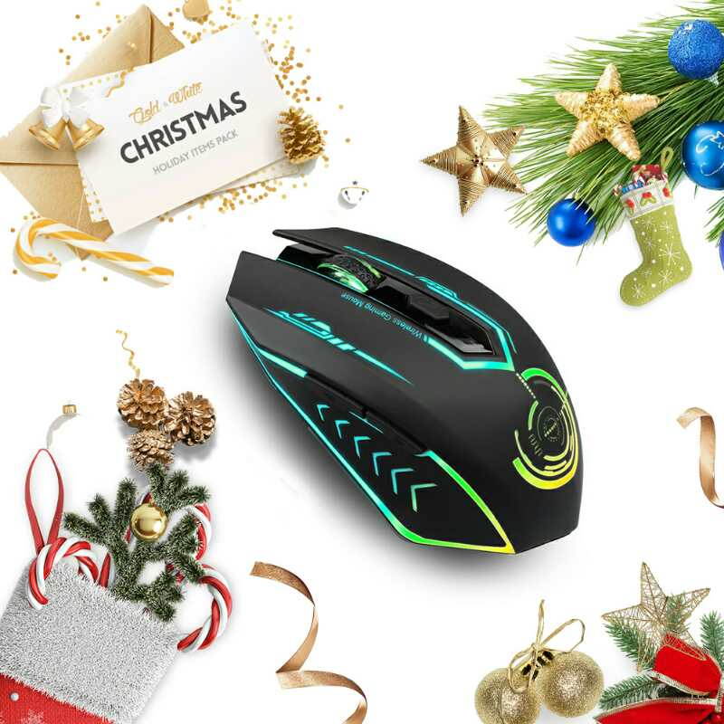 UHURU Gaming Mouse 2.4G Rechargeable Wireless 5 Buttons Changeable LED Color Ergonomic 10000 DPI PC Mouse for Computer Gaming