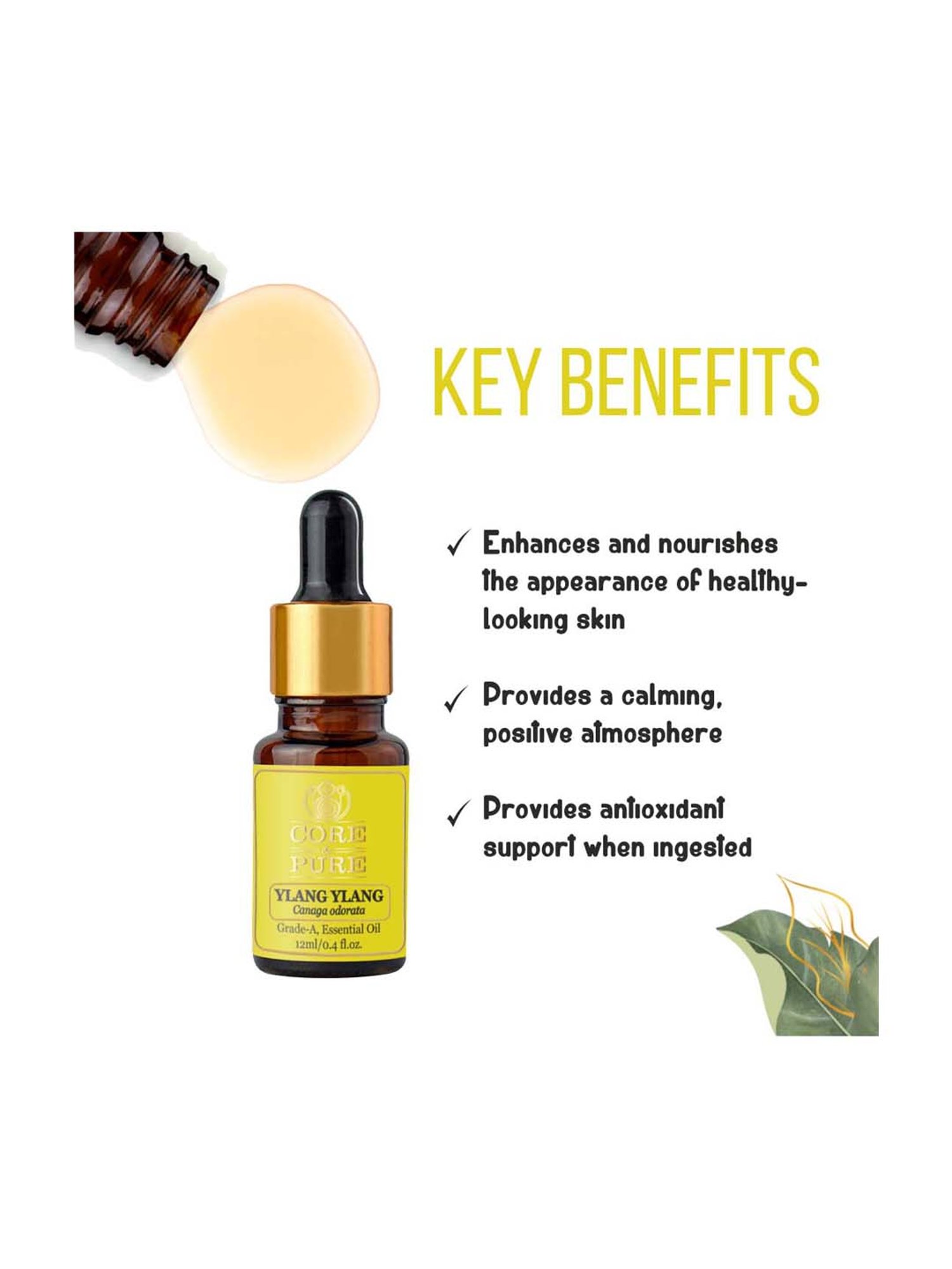 CORE & PURE Ylang Ylang Essential Oil - 12 ml