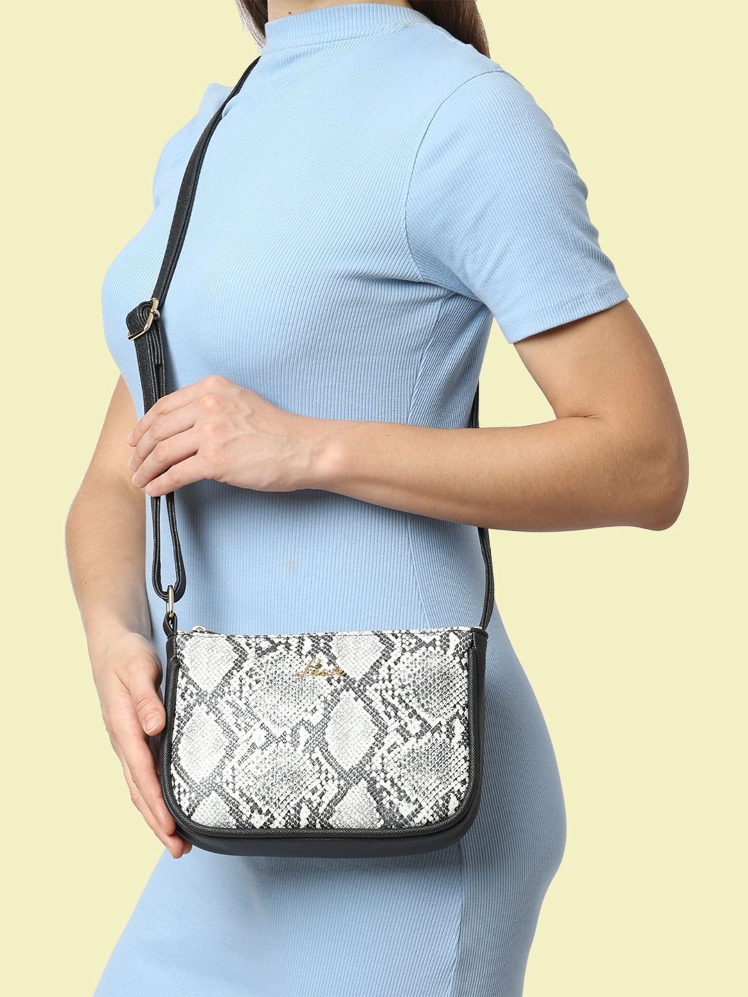 Lavie Black Textured Small Sling Handbag