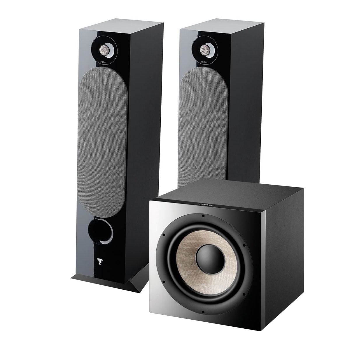 Focal Chora 826 Floor Standing Speakers with Sub 1000 F High Power Subwoofer (Black)