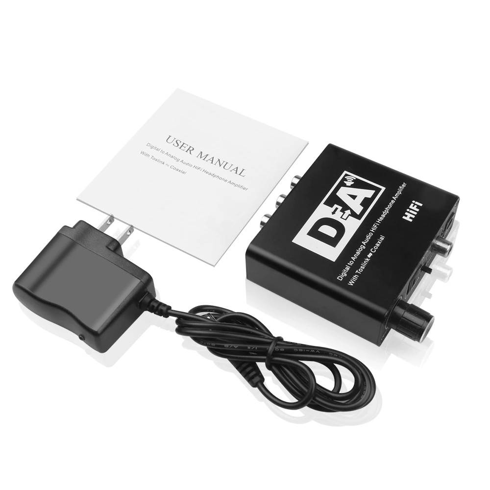 Caldecott Digital to Analog Audio Adapter Converter DAC Optical Toslink Coaxial Bi-directional Switch RCA 3.5mm Jack