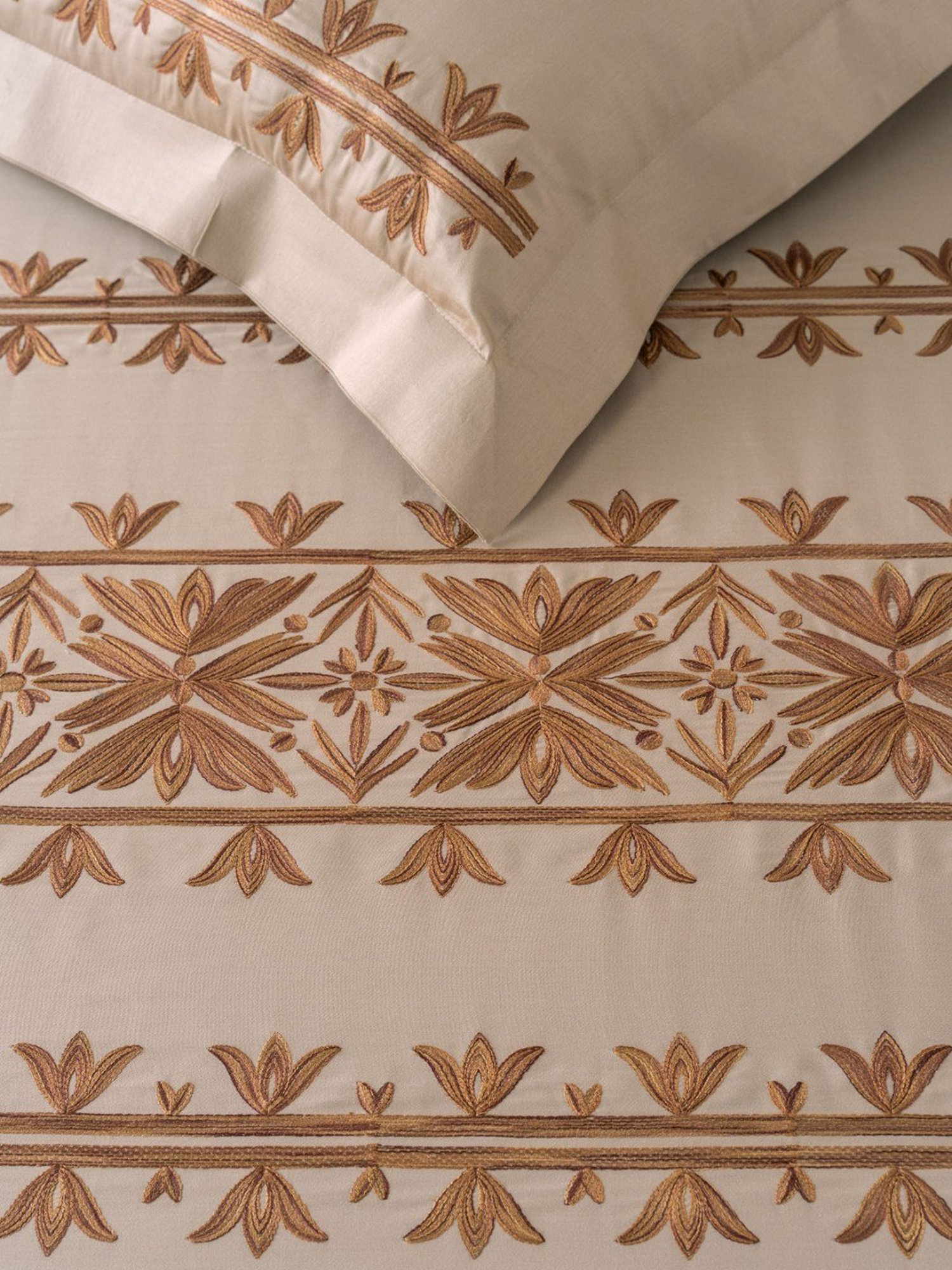 DDECOR Live beautiful Damask Linen Brown 210 TC Cotton King Bed Sheet with 2 Pillow Covers