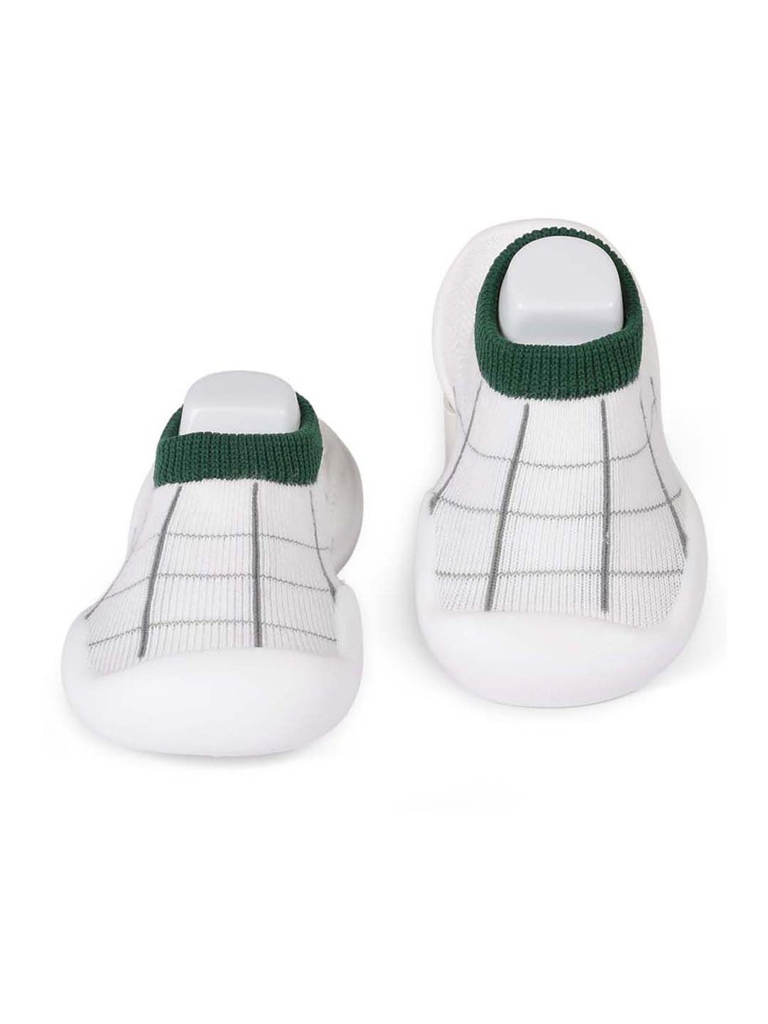Baby Moo Kids White & Grey Chequered Pair Of Shoes