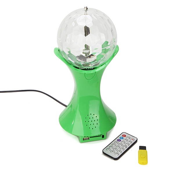 World Cup Rotating RGB LED Stage Light With Sound Mode MP3 Remote Controller U Disk White