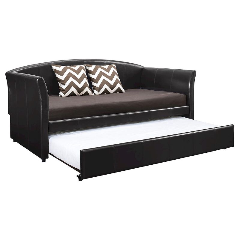 Halle Upholstered Daybed And Trundle Twin Brown/Black - Dorel Home Products