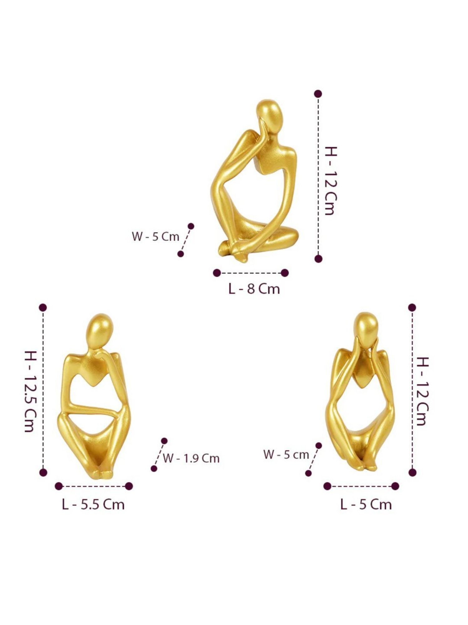 The Artment Gold Resin Abstract Thought Thinker Accent