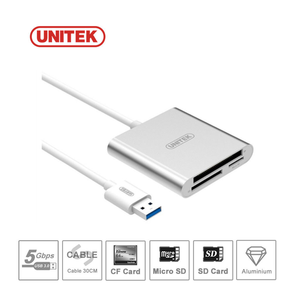 UNITEK USB 3.0 Multi Memory Card Reader for CF SD Micro SD SDHC SDXC Adapter