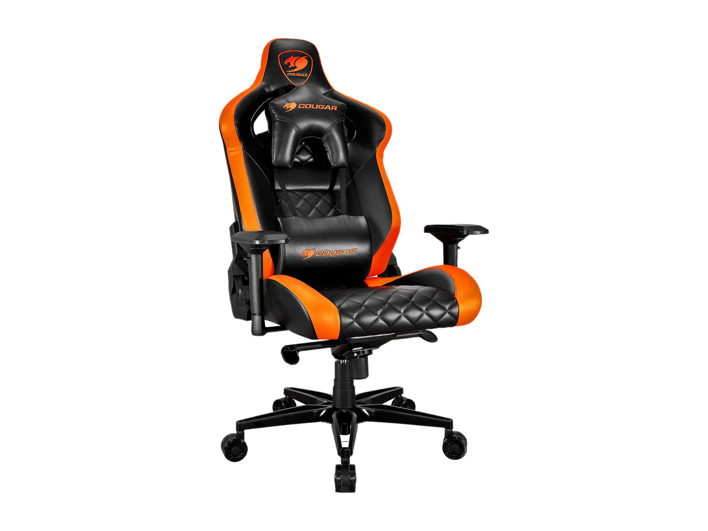 Cougar Armor Titan (Orange) Ultimate Gaming Chair with Premium Breathable PVC Leather, 352.0 lbs. Support, 170 Degree Reclining