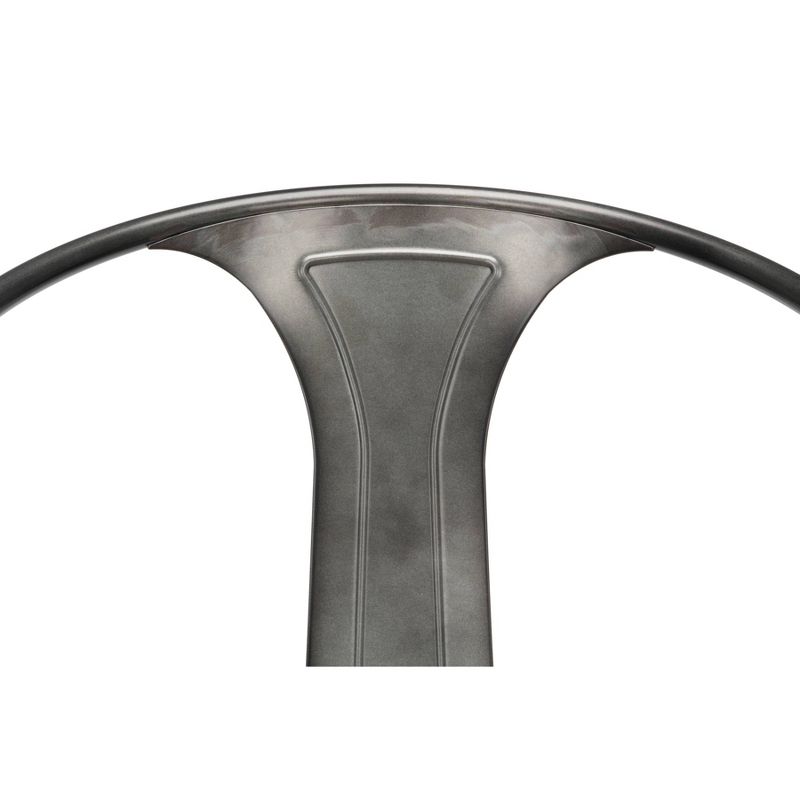 Set of 4 26" Industrial Modern Mid Back Galvanized Steel Counter Height Barstool with Arms and Solid Ash Wood Seats Gunmetal/Walnut - OFM