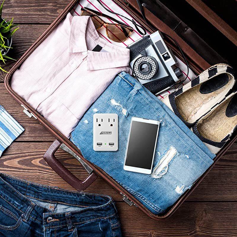 2000W Worldwide Travel Adapter Kit-Universal Electrical Adapters 2 USB Ports 2 US Outlets Travel Power Charger,International Travel Adapter Plug for Europe UK Australia Italy China Ireland