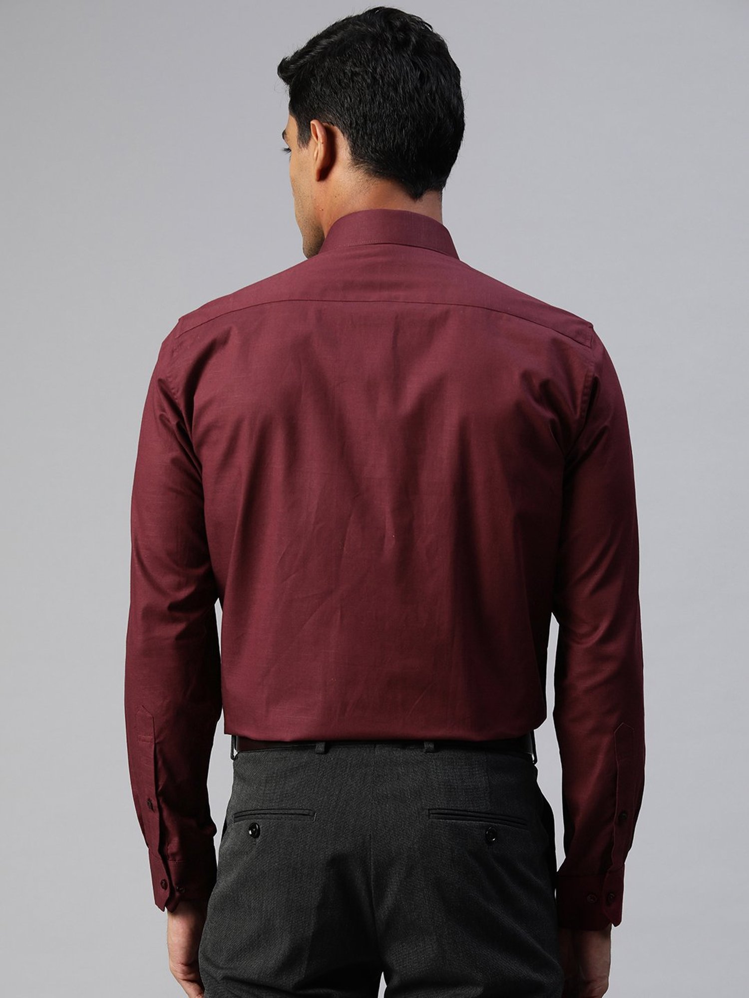 ManQ Maroon Regular Fit Shirt