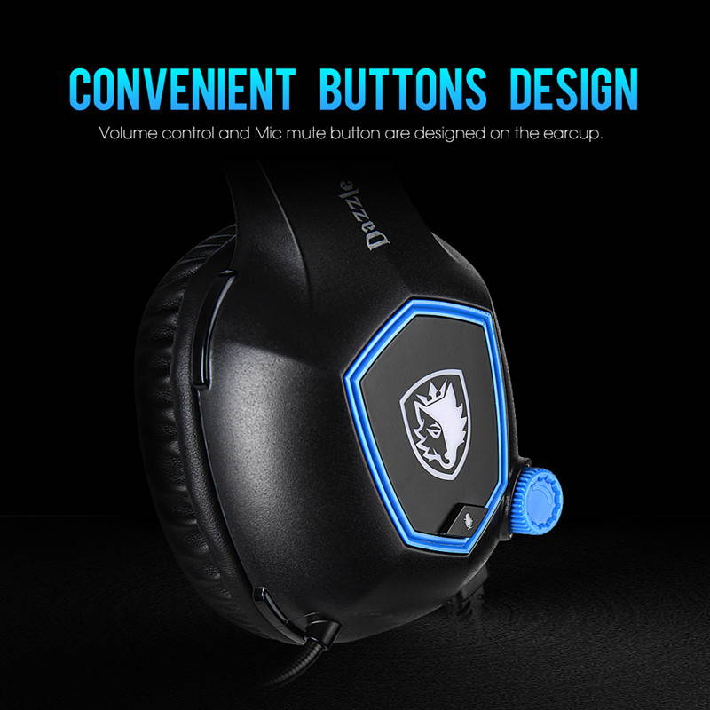 SADES Dazzle Gaming Headset Virtual 7.1 Surround PC Headset With Noise Cancelling Microphones Soft Headband 50mm Speaker For PC/Laptop