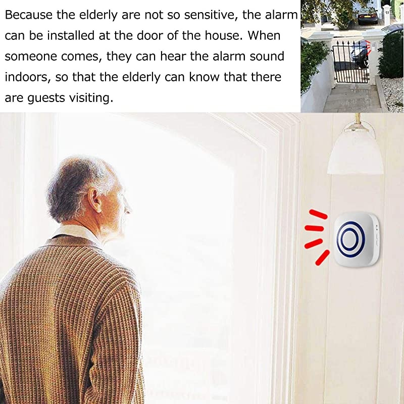 Sensor Alarm Wireless Security Driveway Alarm Home Sensor Detect Alert with 3 Sensor and 2 Receiver38 Chime Tunes LED Indicators