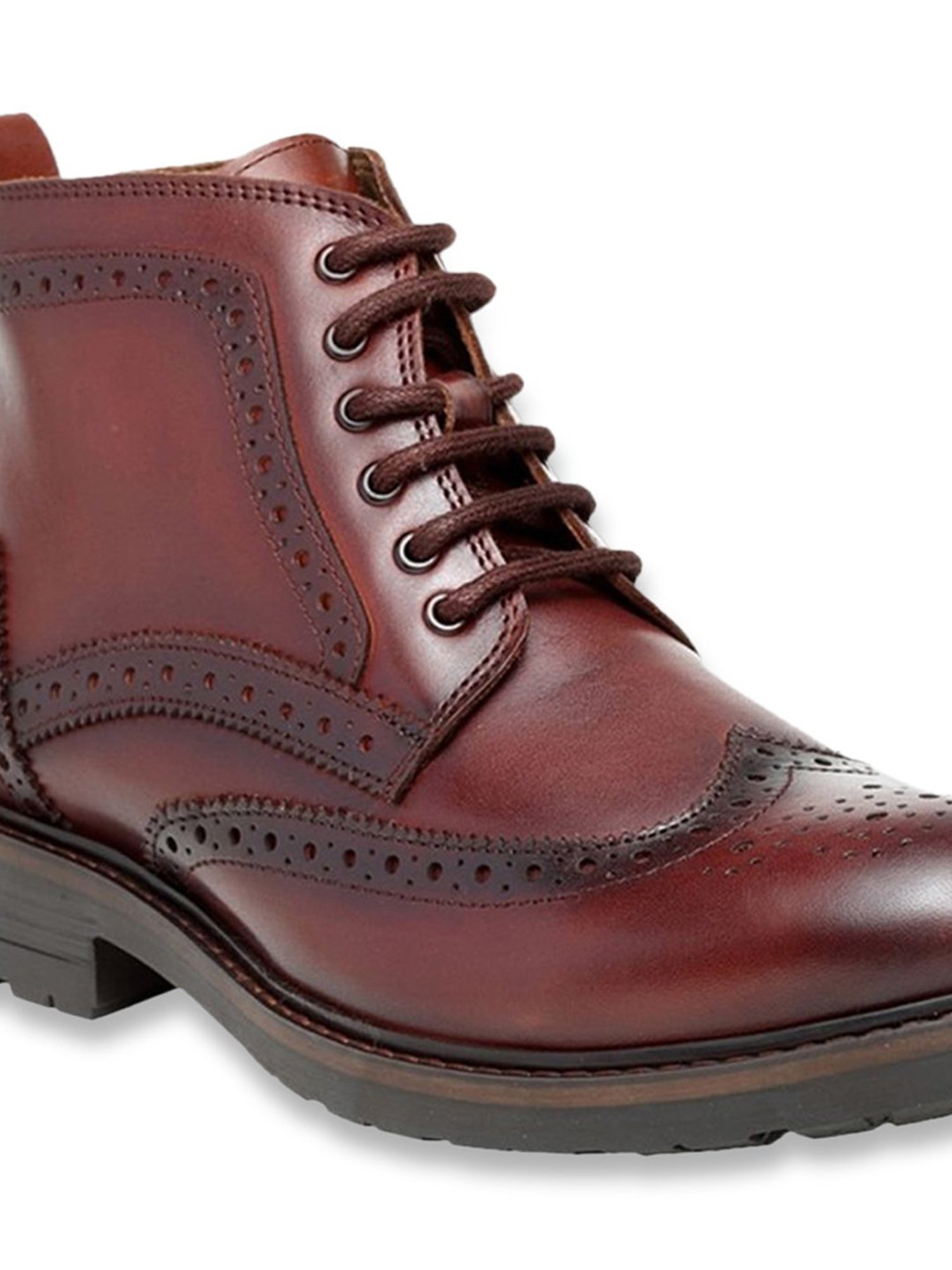 Teakwood Leathers Men's Wine Brogue Boots