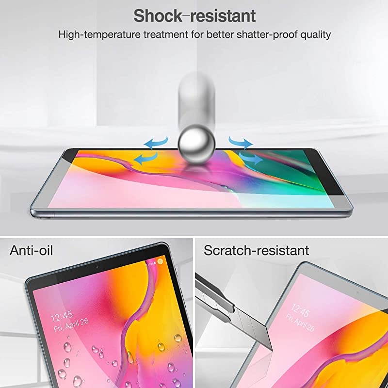 2 Pack  Galaxy Tab A 101 2019 Screen Protector SMT510 T515 T517 Tempered Glass Screen Film Guard 9H Hardness Screen Protector for 101 Inch Galaxy Tab A Tablet