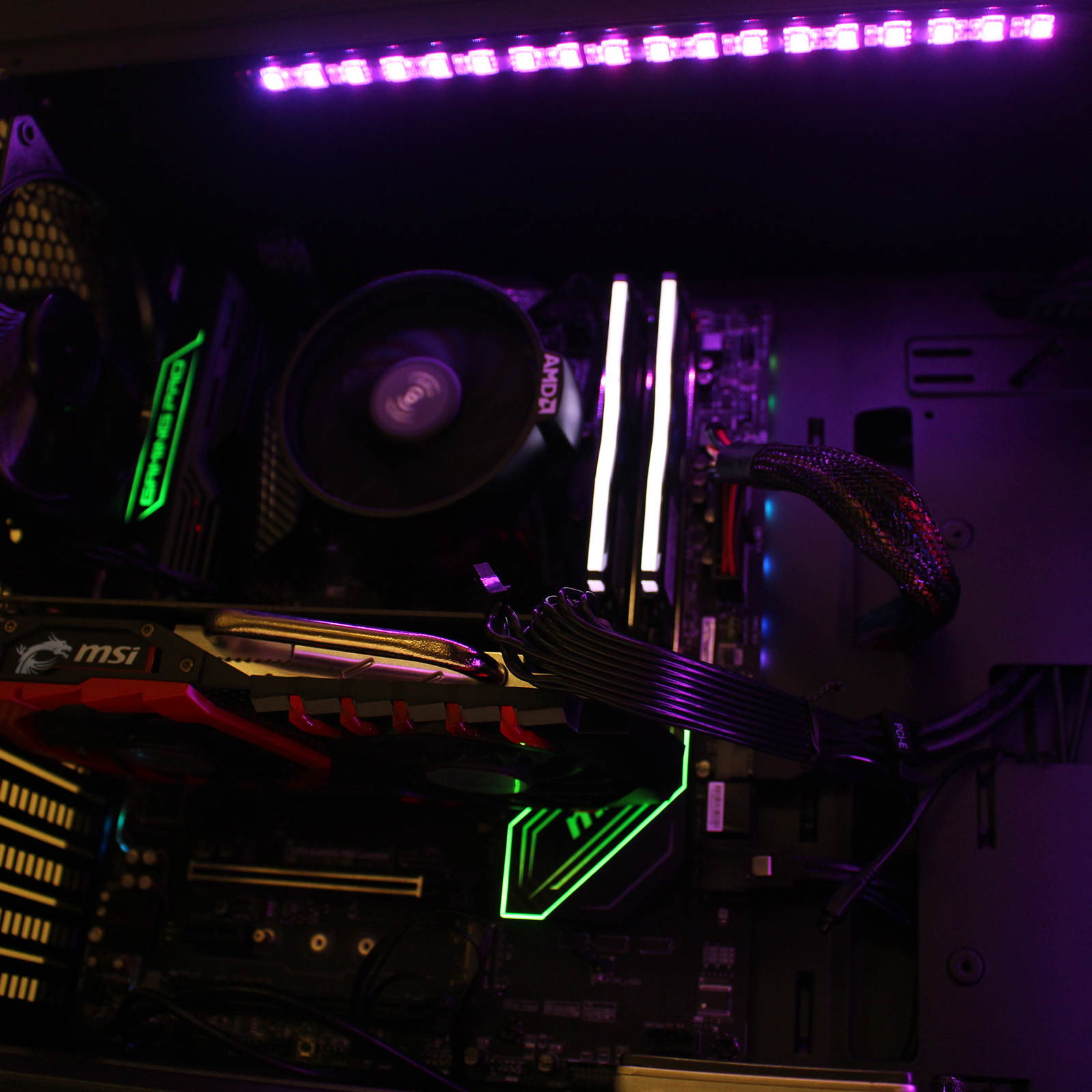 Custom PRC RGB CM Ryzen Gaming PC AMD Ryzen 5 3600 3.6GHz 6-Core 16GB DDR4 256GB m.2 SSD 1TB HD GeForce RTX 2060 Super 8GB GDDR6 1300 Mbps 802.11ac WiFi LG External DVDRW Windows 10 Pro