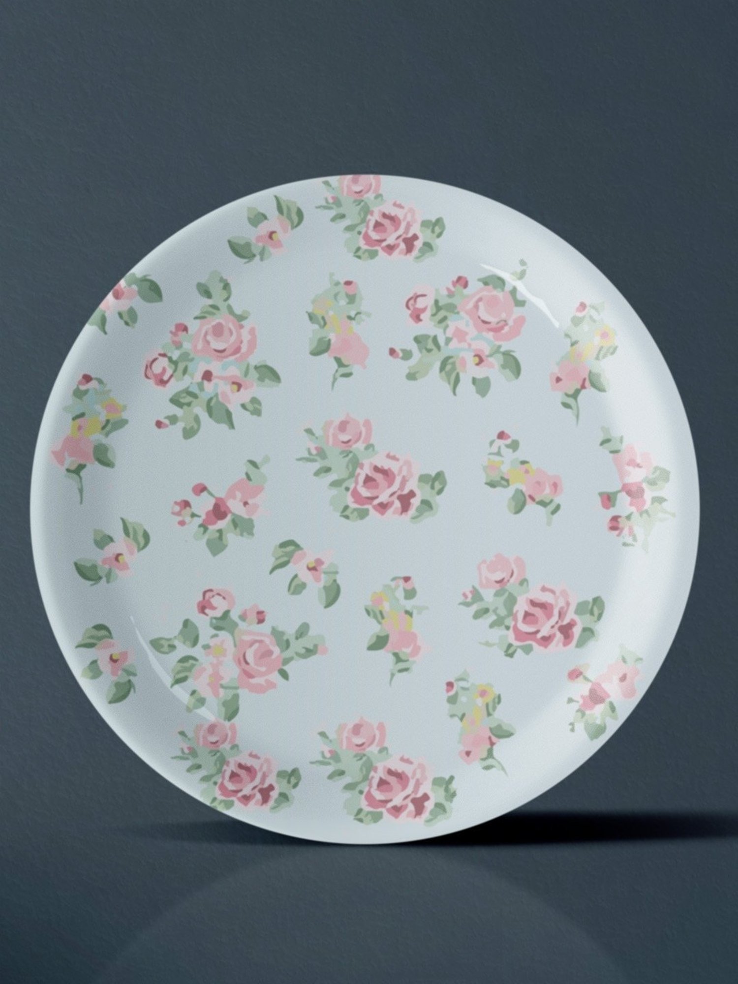 Nestroots Victorian Floral Printed Multicolor Porcelain Wall Plate