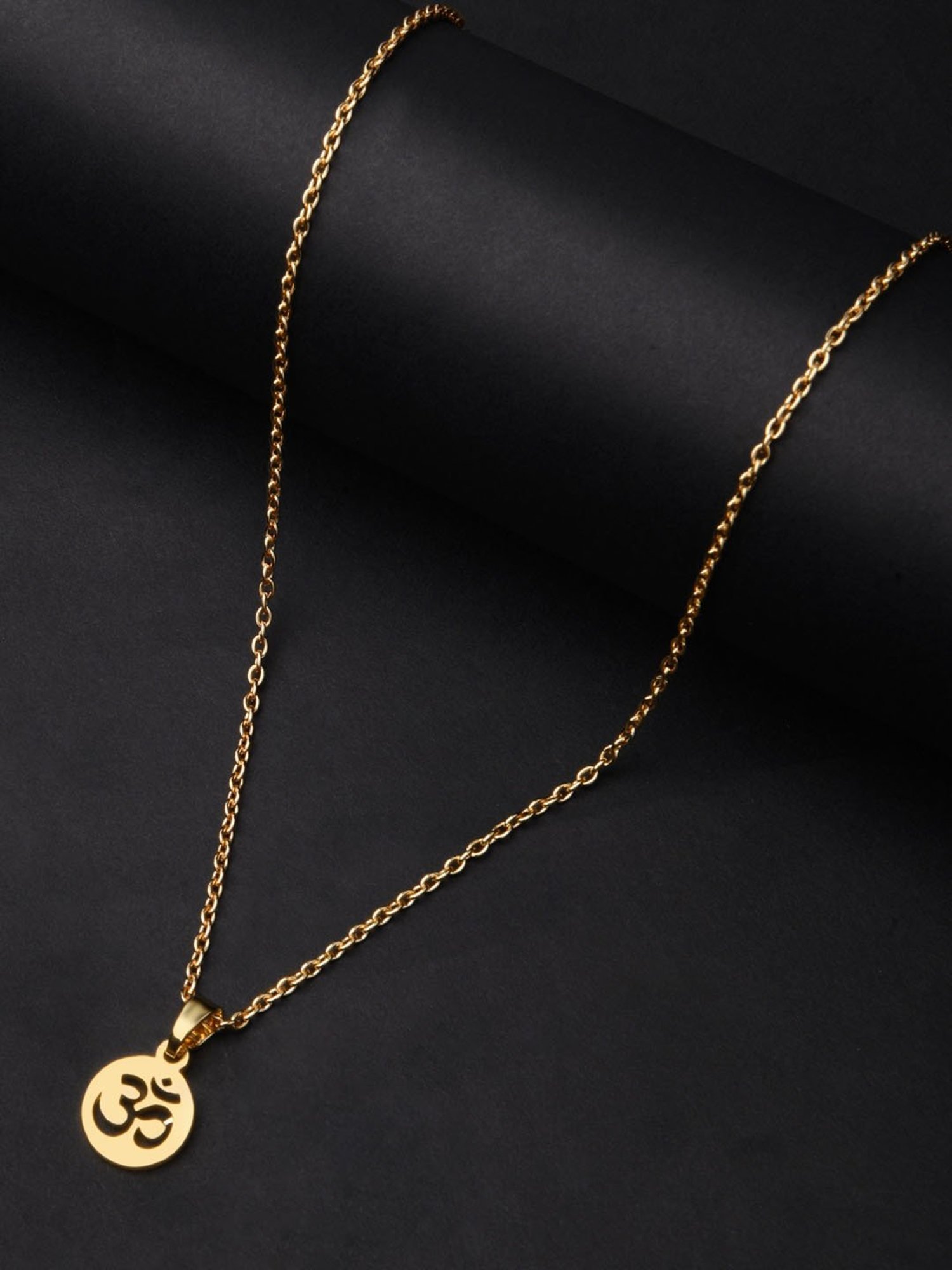 The Bro Code Gold-Plated Circular OM Pendant Necklace for Men