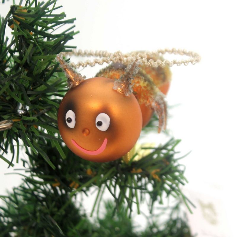 Golden Bell Collection Bumble Bee Clip On Ornament Czech Republic  -  Tree Ornaments