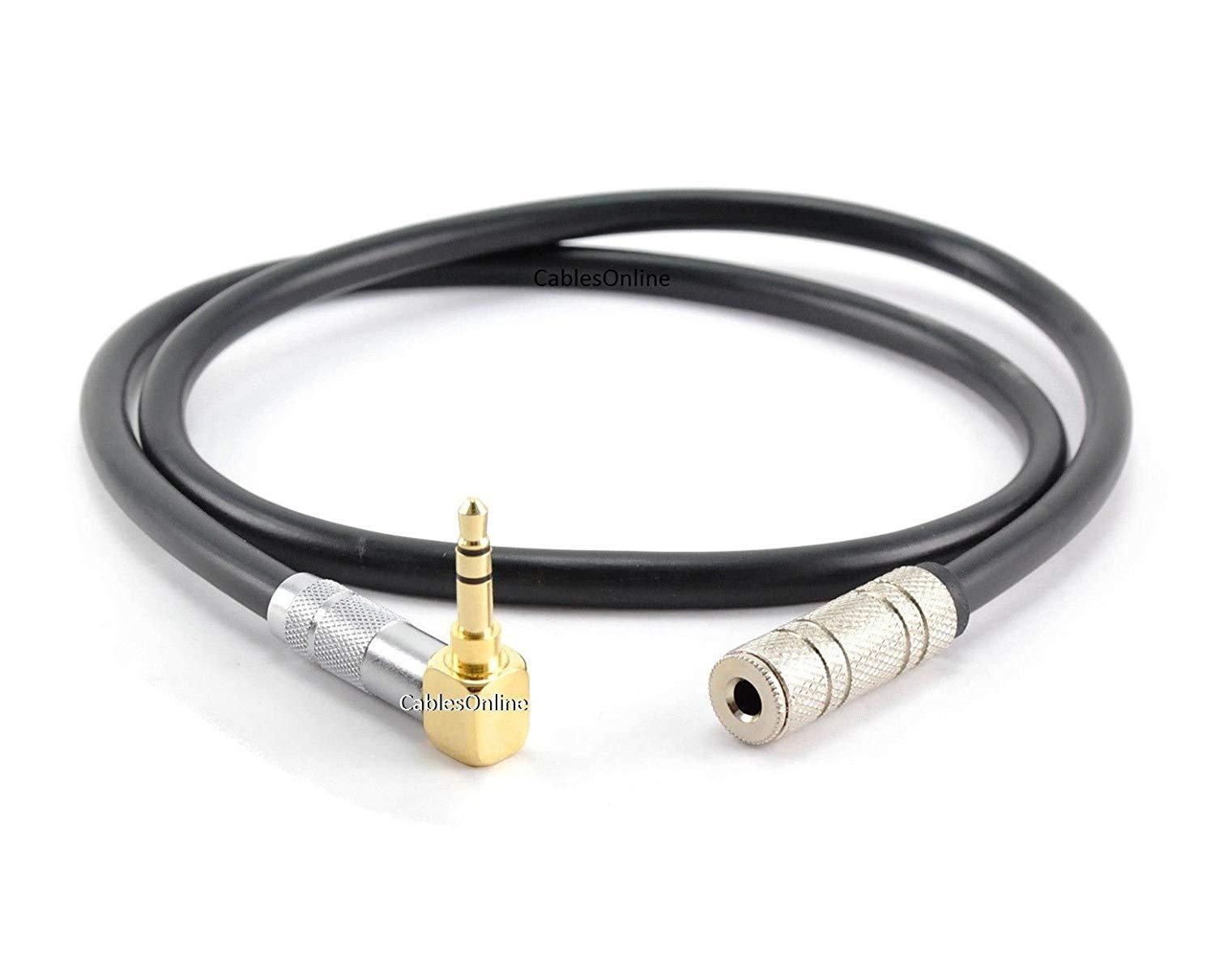 CablesOnline 2ft Right-Angle 3.5mm Stereo Male to Female Professional Premium Grade Audio Cable - (AV-202R)
