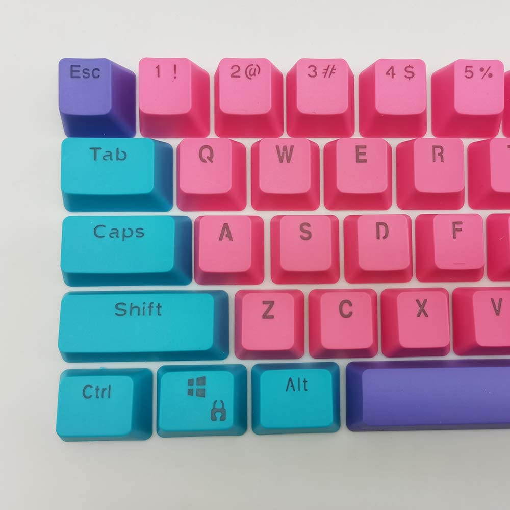 CUUWE 61 PBT Keycaps for 60 Percent Keyboard, Backlit Keycap Set for Mechanical Gaming Keyboard OEM Profile Keycaps with Key Puller for Cherry MX Switches GH60/RK61/GK61/Annie pro 2