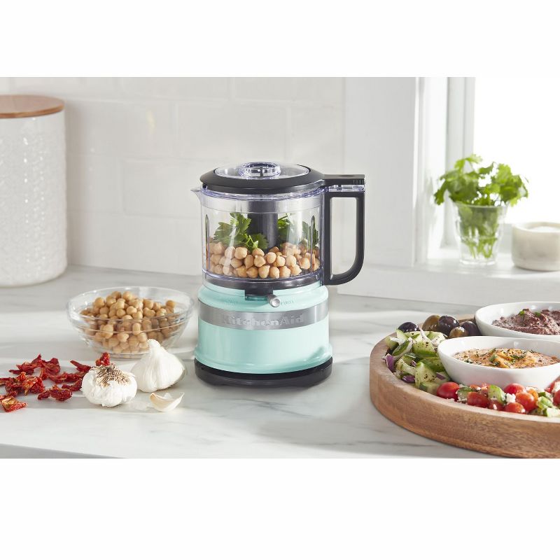 KitchenAid 2 Speed Pulsing Meal Prep Compact Mini Food Processor Chopper with 3.5 Cup Working Bowl, Ice (Certified Refurbished)