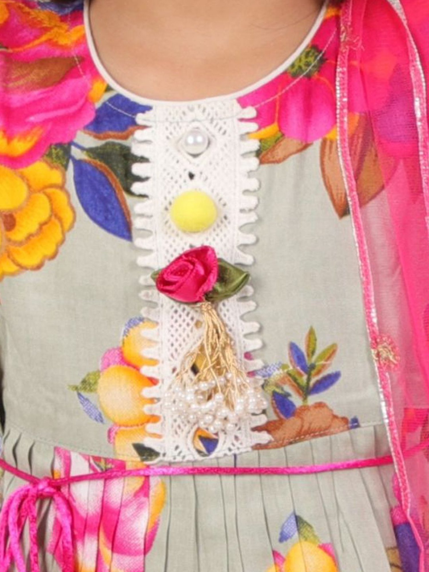 Little Bansi Kids Wales Green Cotton Printed Suit Set