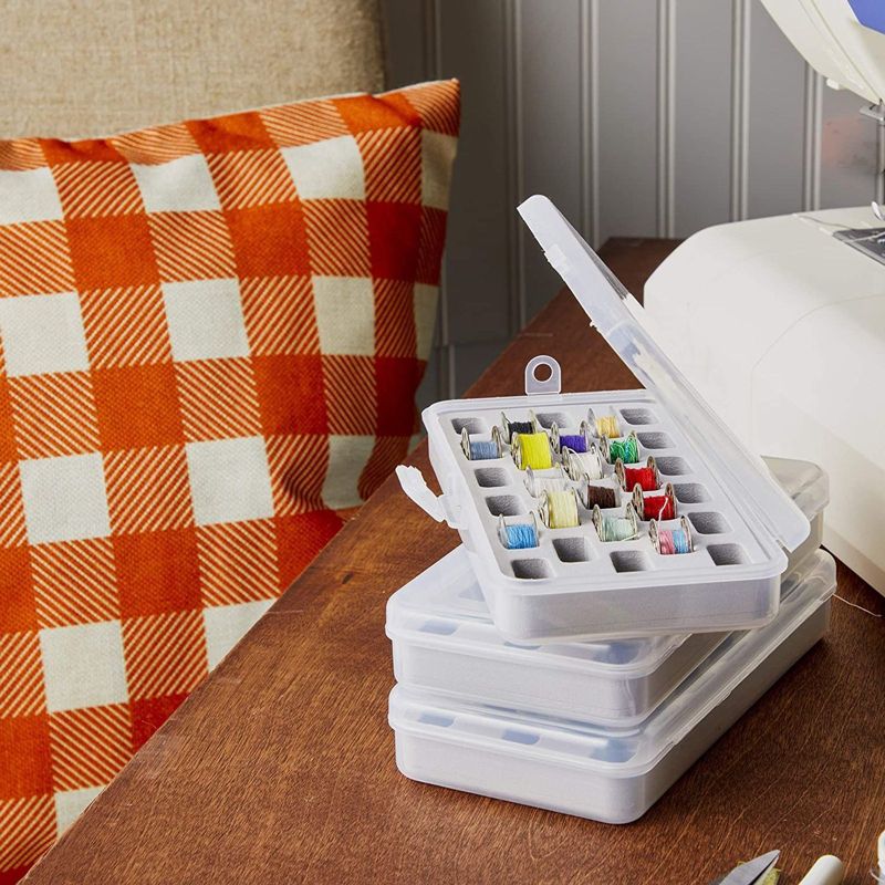 Bright Creations 3 Pack Bobbins Organizer with EVA Cushion for Sewing, 28 Grids (7.15 x 3.5 x 1.15 in)