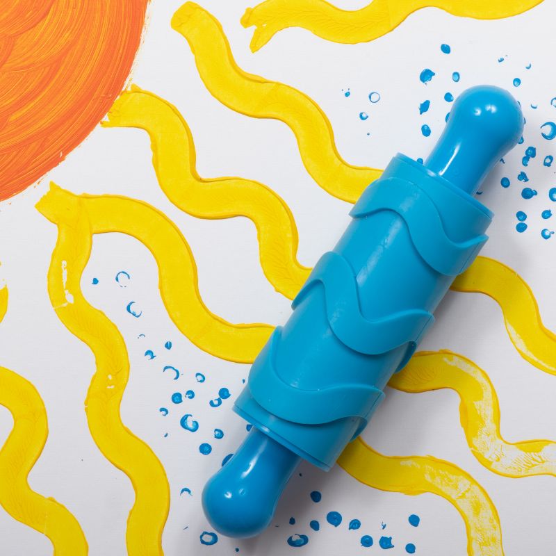 Ready 2 Learn Paint and Dough Texture Rollers - Set of 4 - Pattern Rolling Pins for Kids - Art Tools for Posters, Signs and Dough Creations, Multi