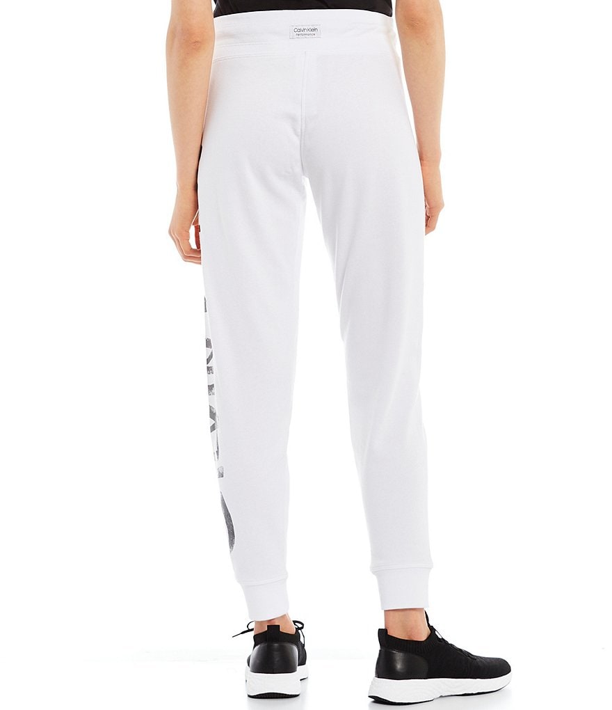 Calvin Klein Performance Jumbo Brush Logo Rib Trim Terry Jogger