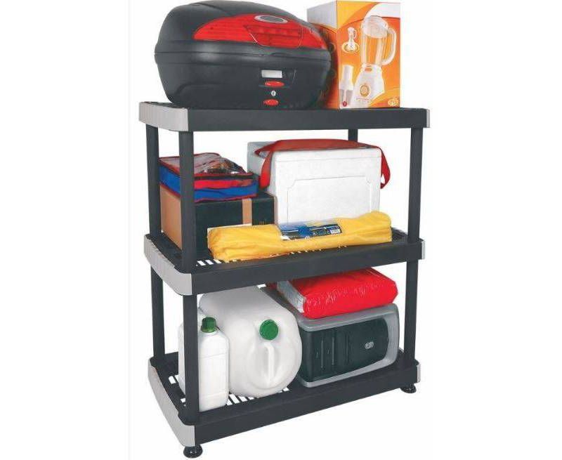 Heavy Duty 3 Tier Shelving Unit Black - Inval