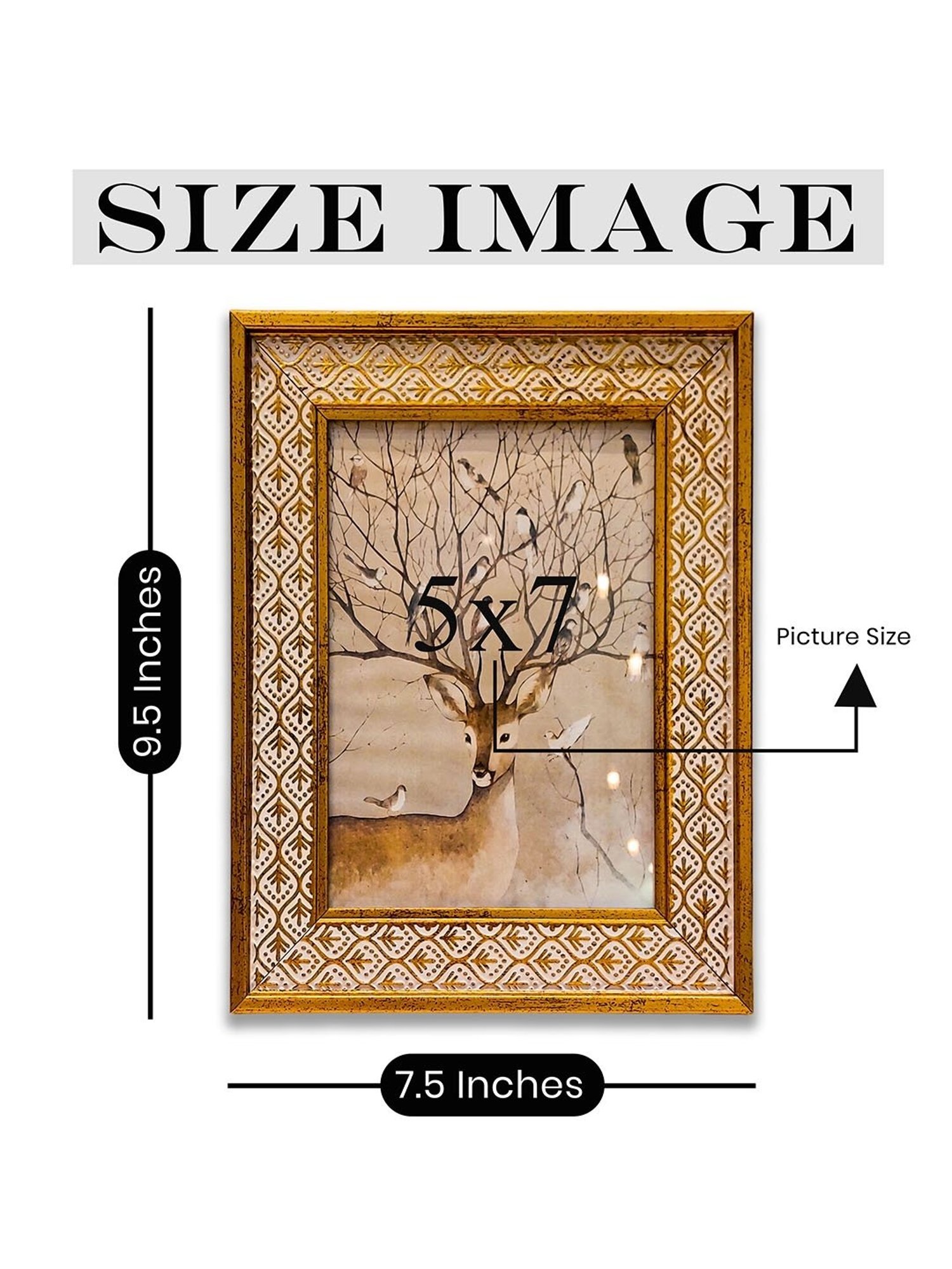 Art Street Gold Engineered Wood Swing Fashion Resin Vintage Photo Frame