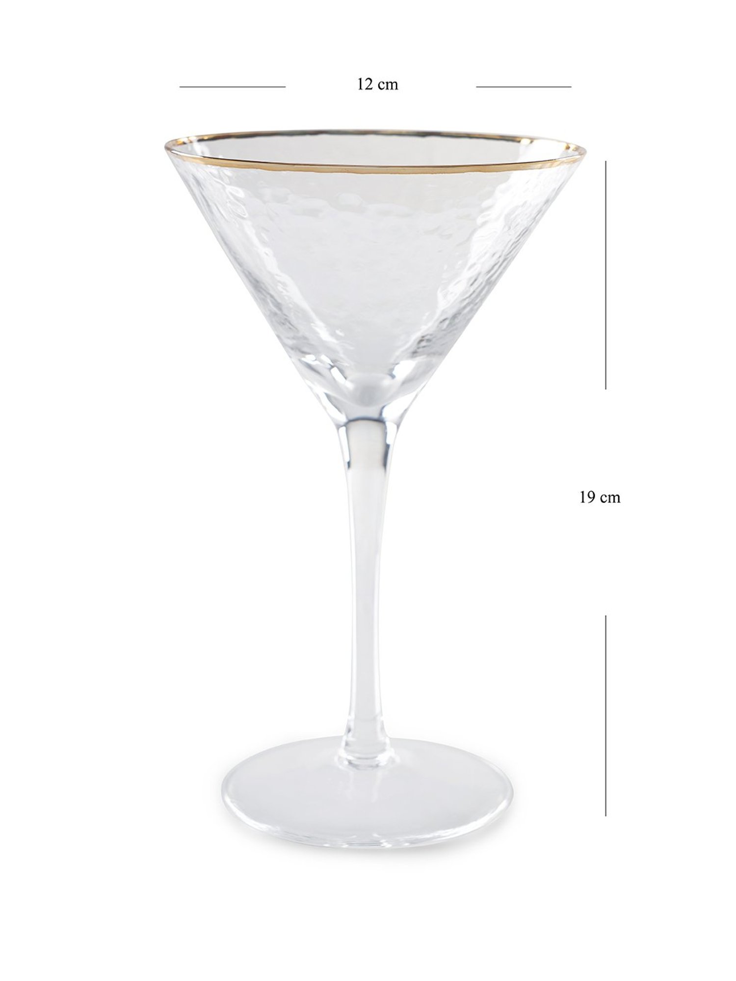 Pure Home and Living Transparent Glass Textured Martini Glasses