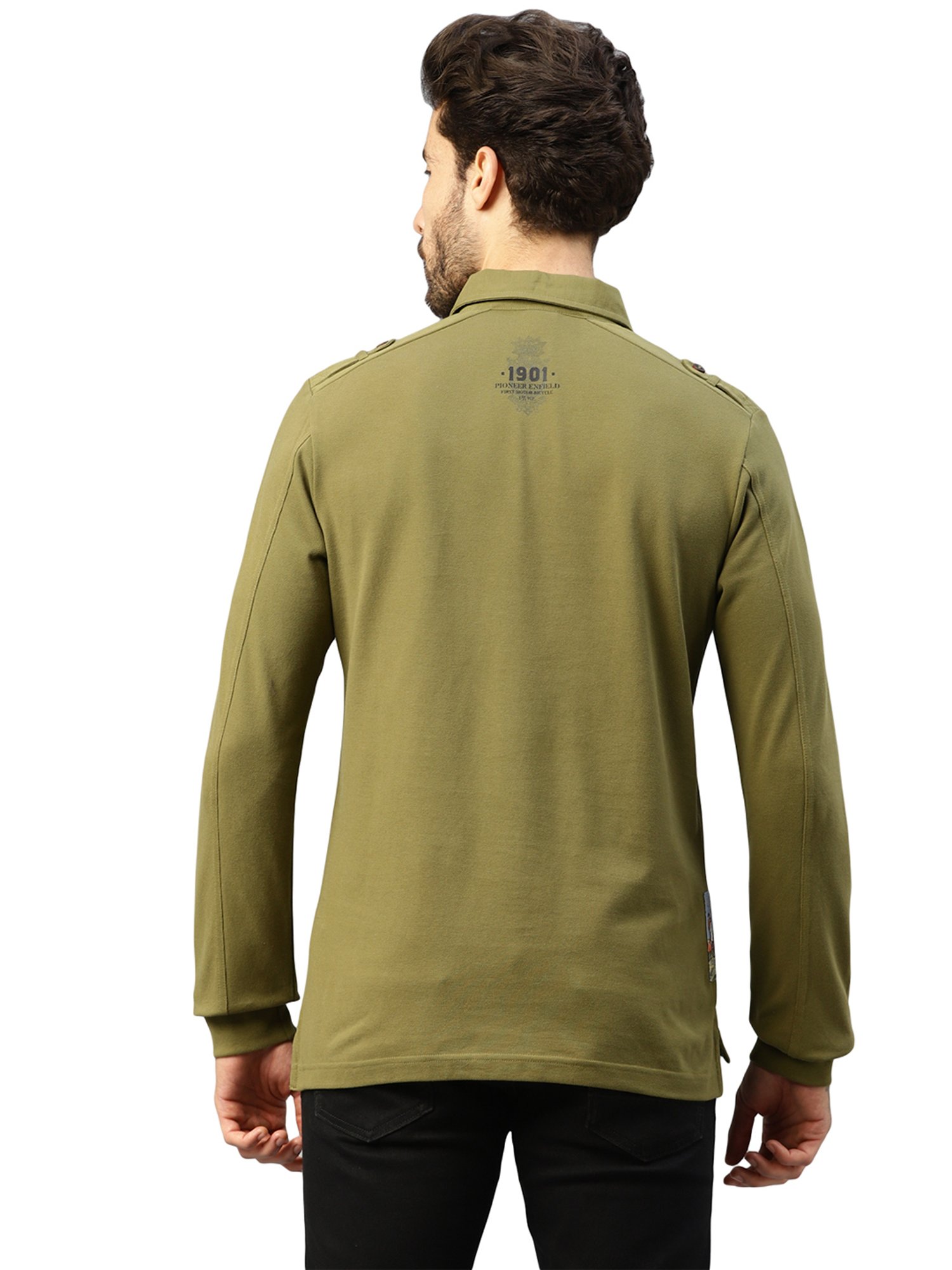 Royal Enfield VINTAGE Olive Regular Fit Polo T-Shirt
