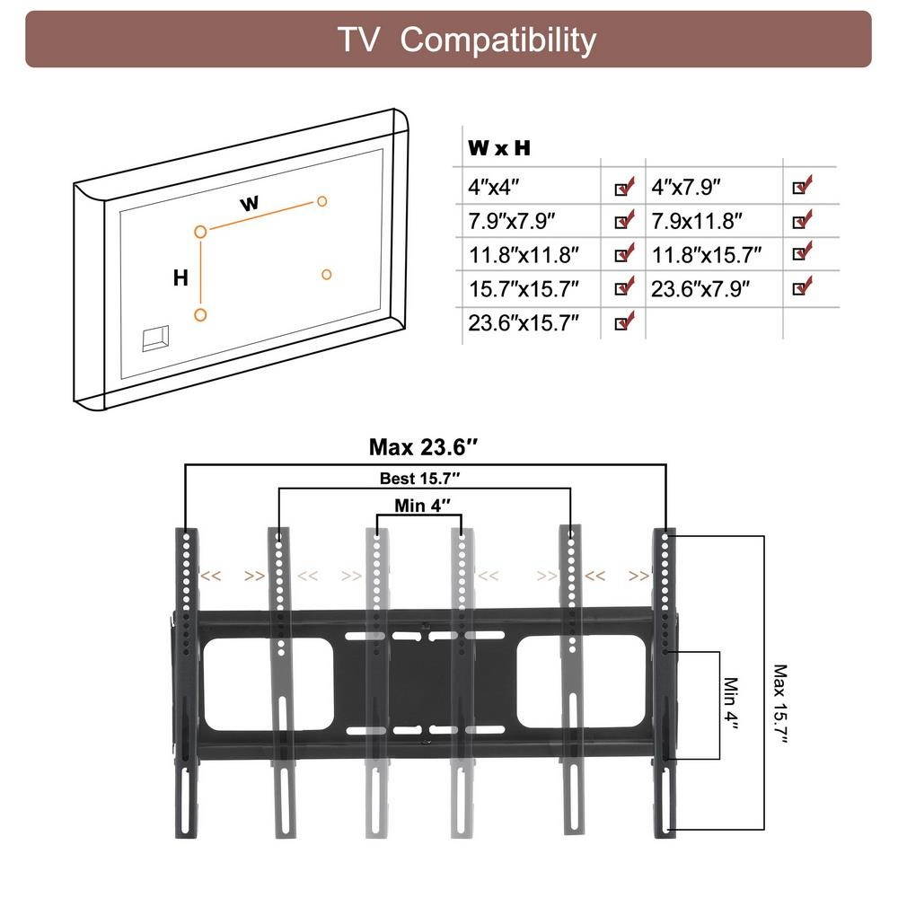 Floor TV Stand Mount for 32 to 65 inch LCD LED Screen TVs