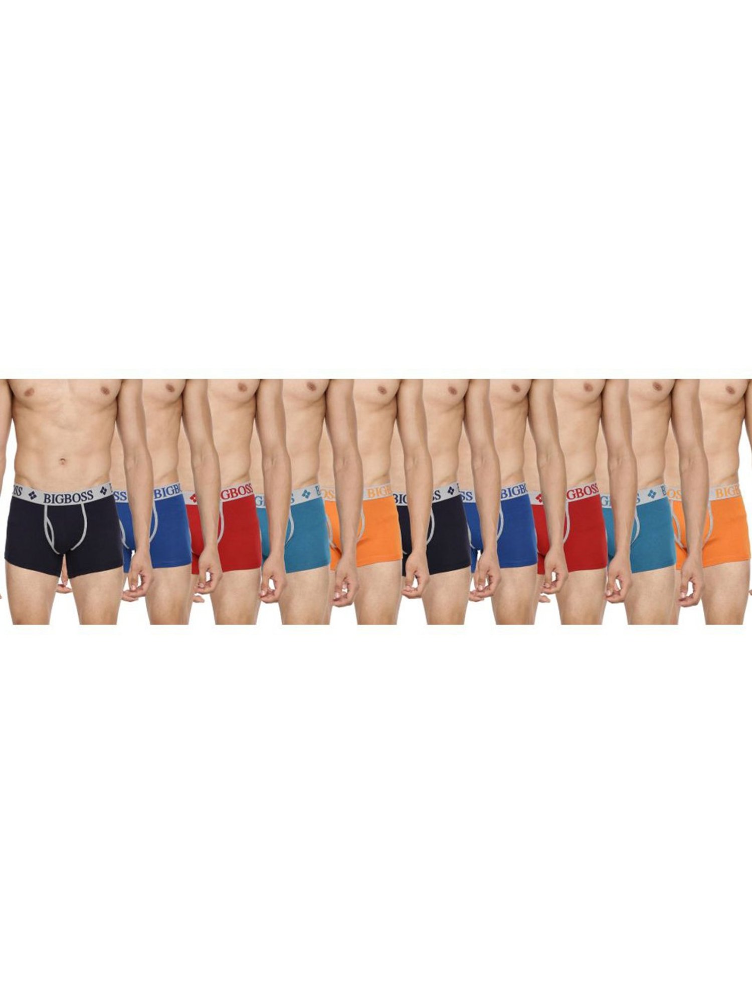 Dollar Bigboss Multicolored Cotton Regular Fit Trunks (Pack of 10)