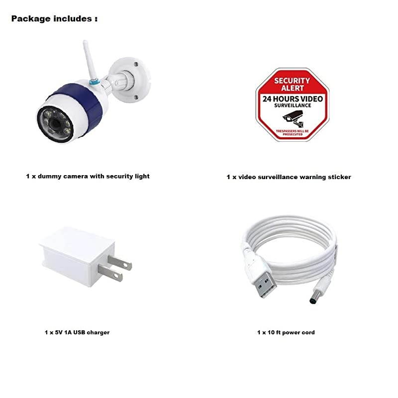 1 Pack Dummy Fake Surveillance Camera with Motion Sensor LED Light (Indoor and Outdoor)