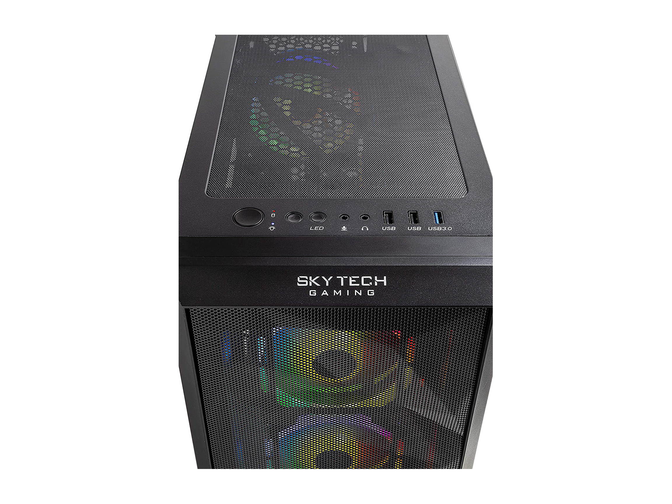 Skytech Chronos Mini Gaming Computer PC Desktop - Ryzen 5 3600 6-Core 3.60 GHz, RTX 2060 6 GB, 1 TB SSD, 16 GB DDR4 3000, B450 MB, RGB Fans, 600W Gold PSU, AC WiFi, Windows 10 Home 64-bit, Black