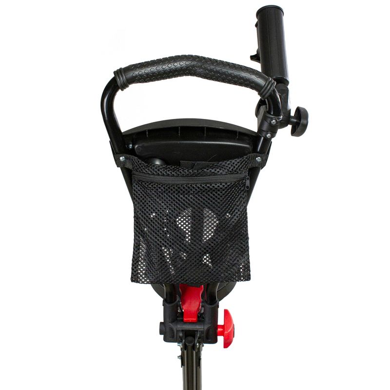 Northlight 48" Black and Red Easy Folding 3 Wheel Golf Bag Push Cart