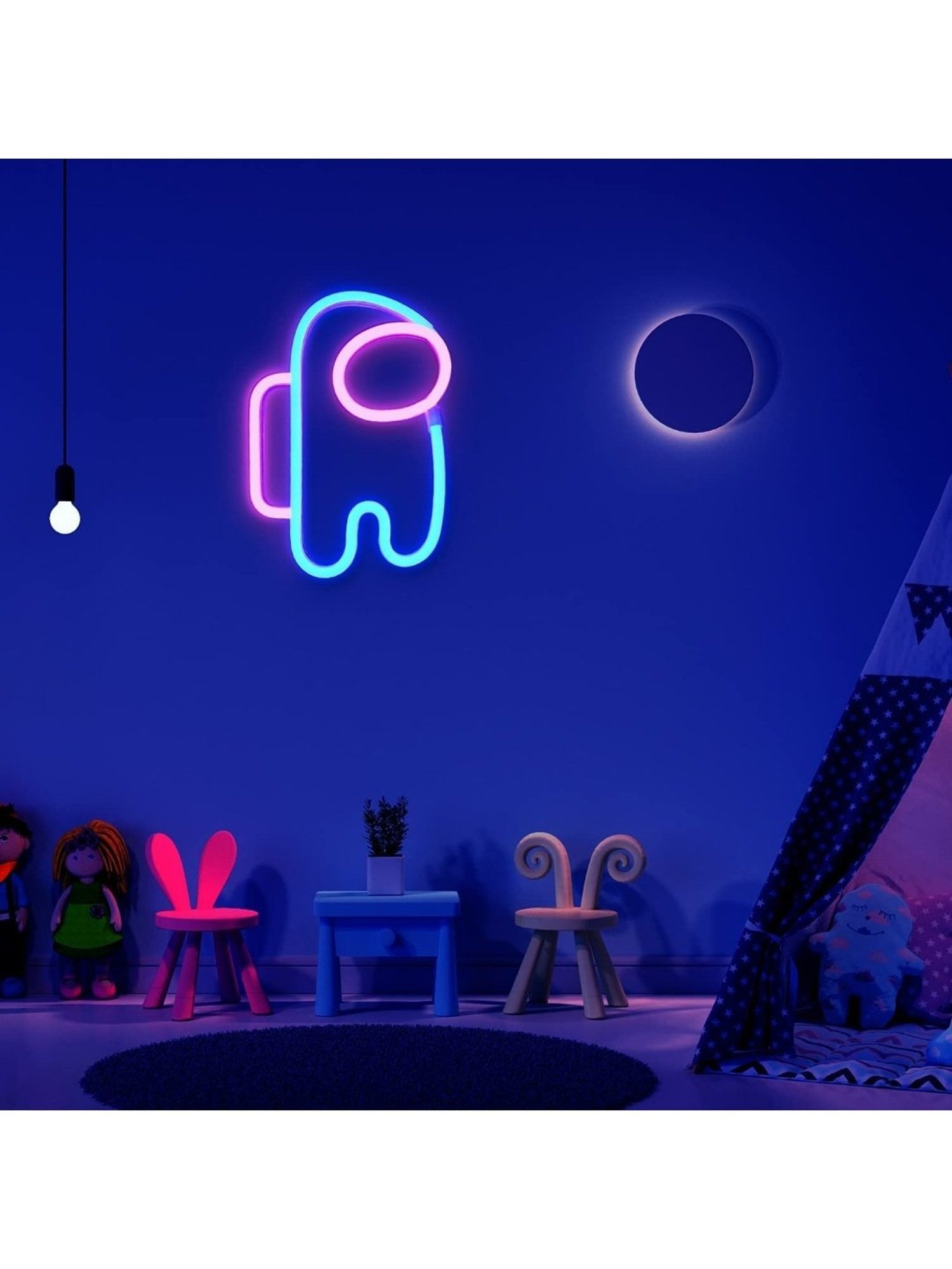 Xergy Among Neon Sign for Wall Decor (Blue & Pink)