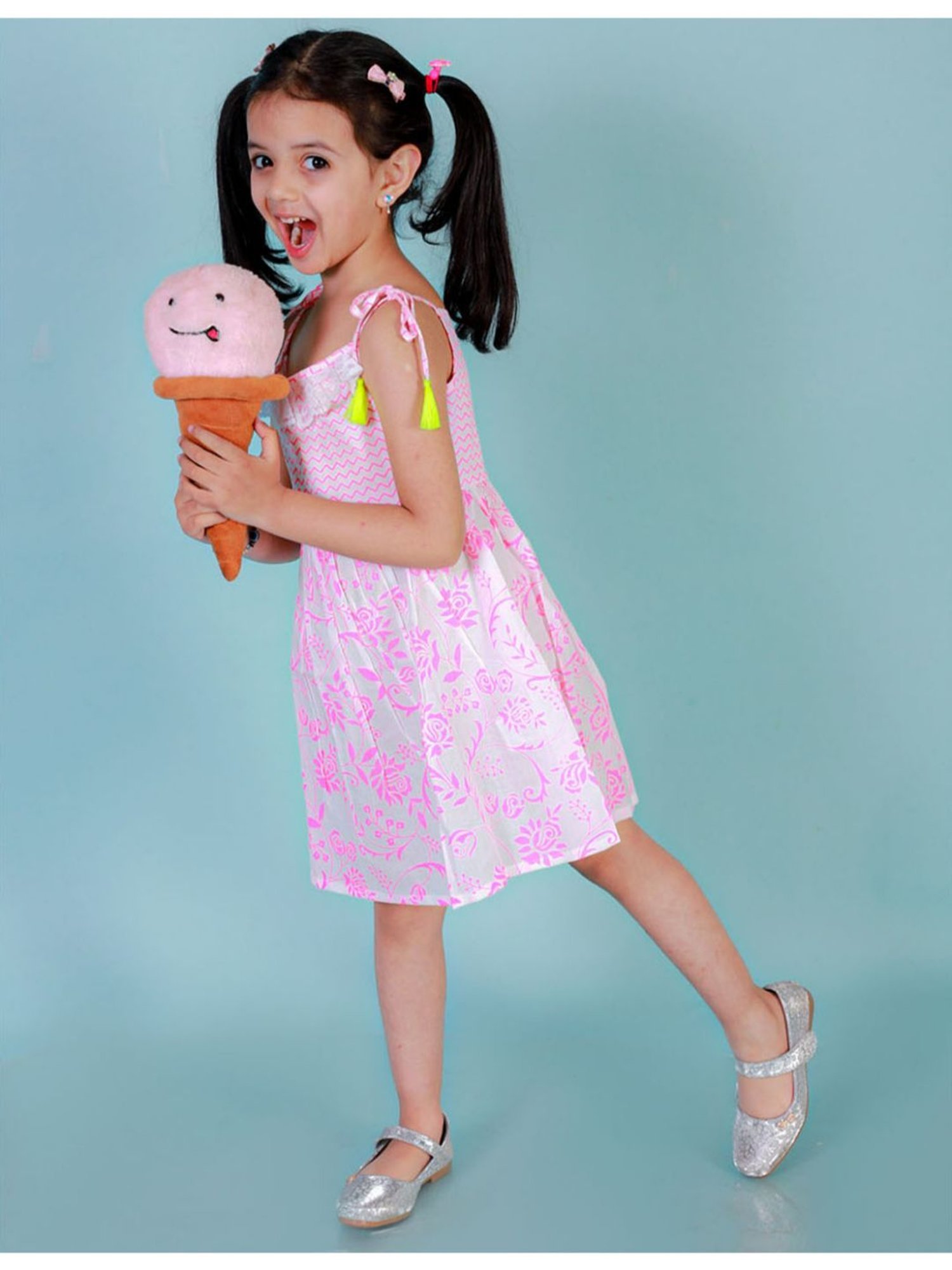 Lil Drama Kids Pink & White Striped Dress