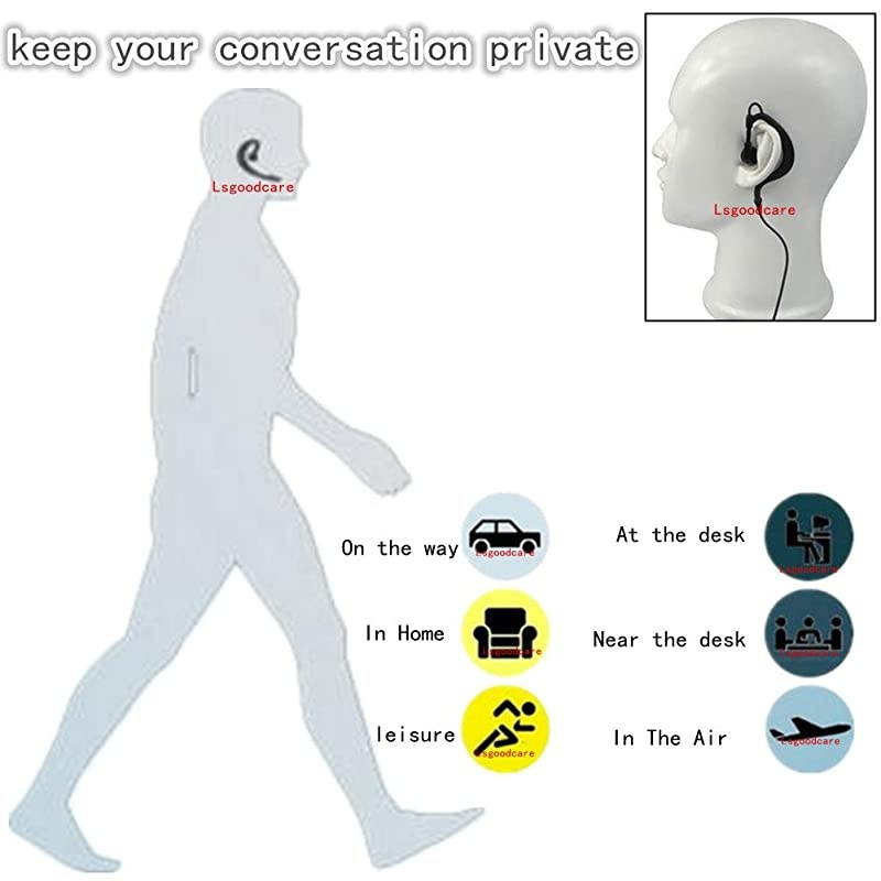 2-Pin Advanced G Shape Police Earpiece Headset PTT with Mic Compatible for Motorola 2 Way Radio CP040 CP200 XTNi DTR VL50 Walkie Talkie Earphone -Pack of 10