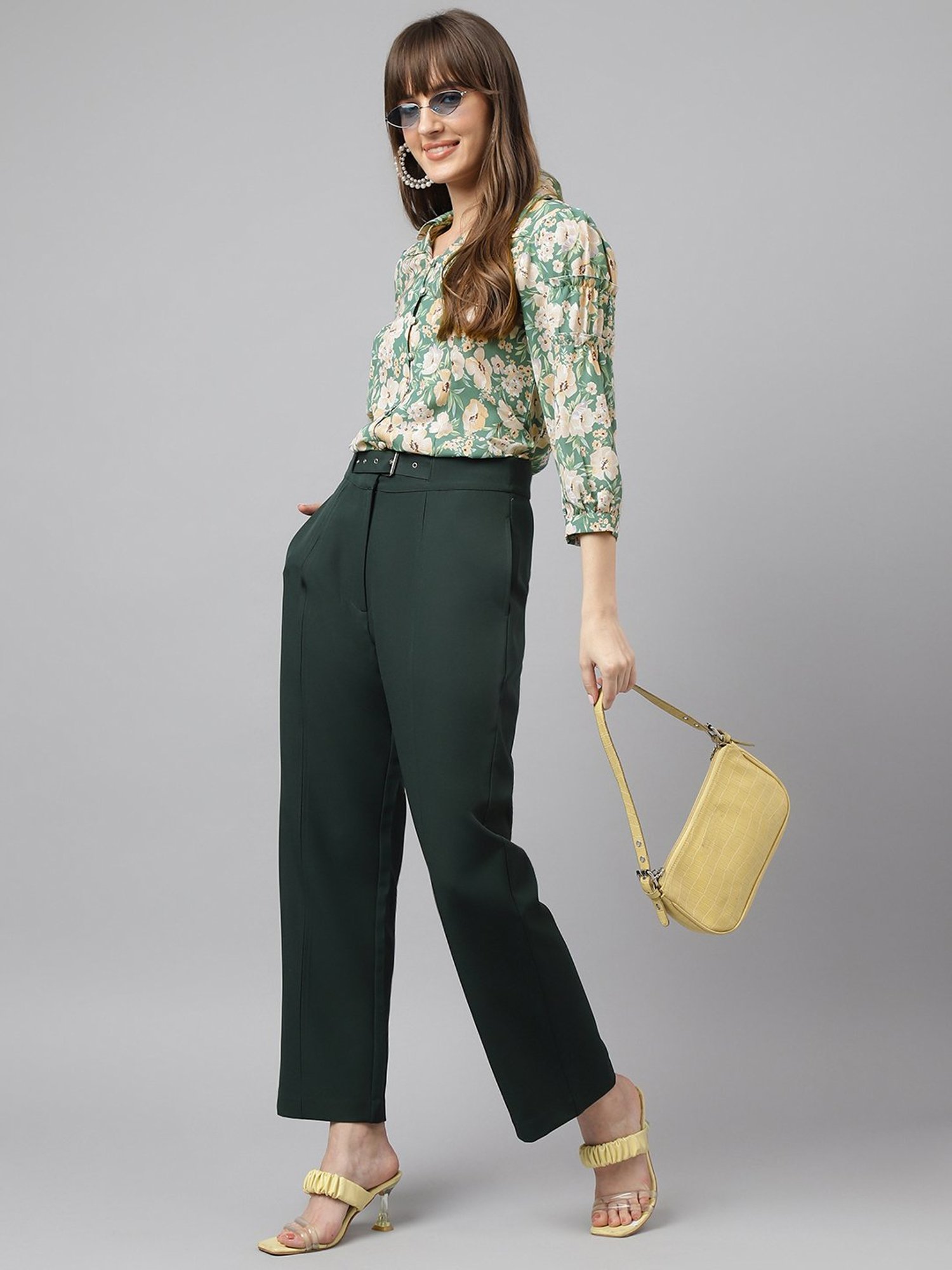 Latin Quarters Green Printed Shirt