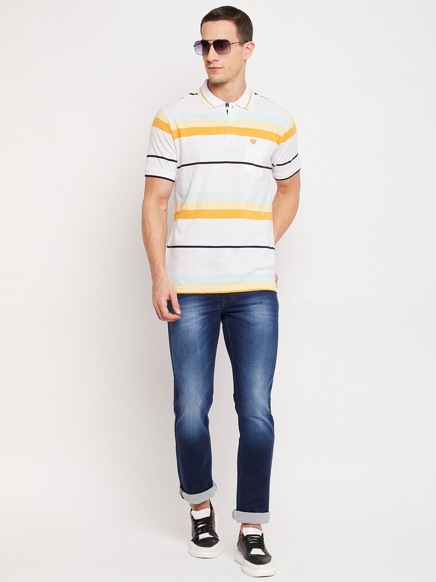 Duke Dark Blue Slim Fit Lightly Washed Jeans